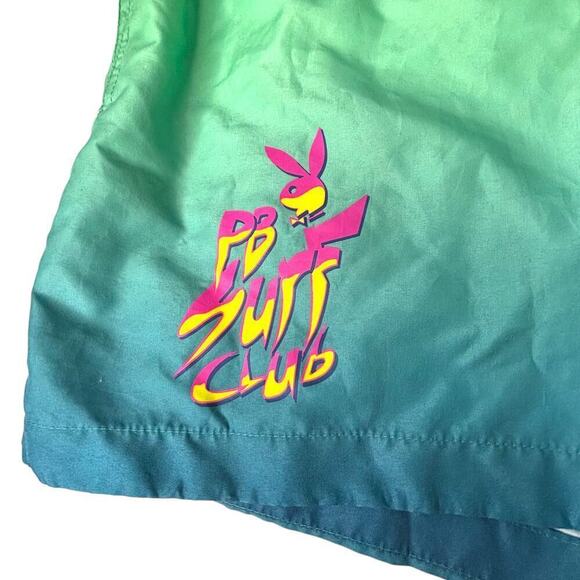 Playboy by Pacsun Swim Trunks Ombre Green Blue Size Large - Picture 3 of 7